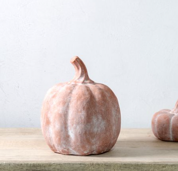 8"H Orange Terracotta Pumpkin