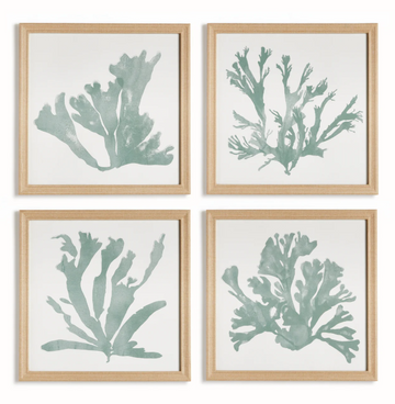 Coral Silhouette in Soft Green Wall Art