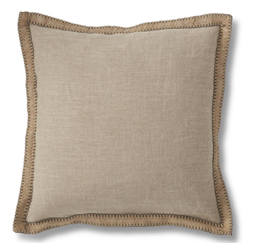 Square Cotton/Jute Pillow- Natural