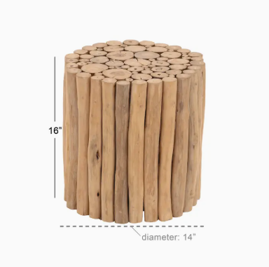 Rustic Teak Wood Accent Table