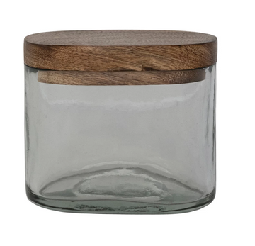 Glass Jar with Wooden Lid