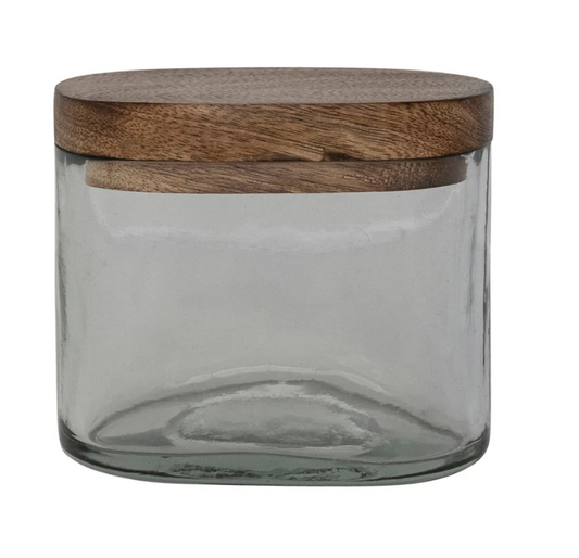 Glass Jar with Wooden Lid