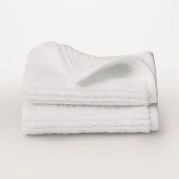 Turkish Ribbed Washcloth - S/2 - White