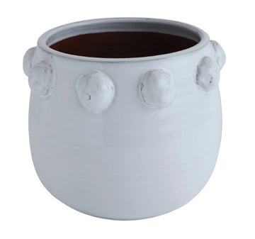 Round White Terracotta Planter