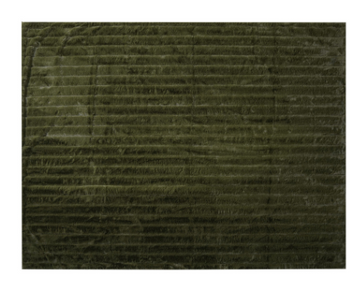 Faux Fur Throw w Velvet Back - Green