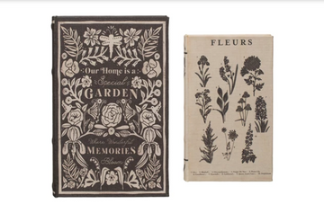 Floral Book Storage - S/2 Brown