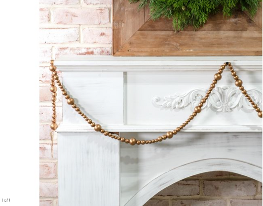 118" Gold Beads Jute Garland