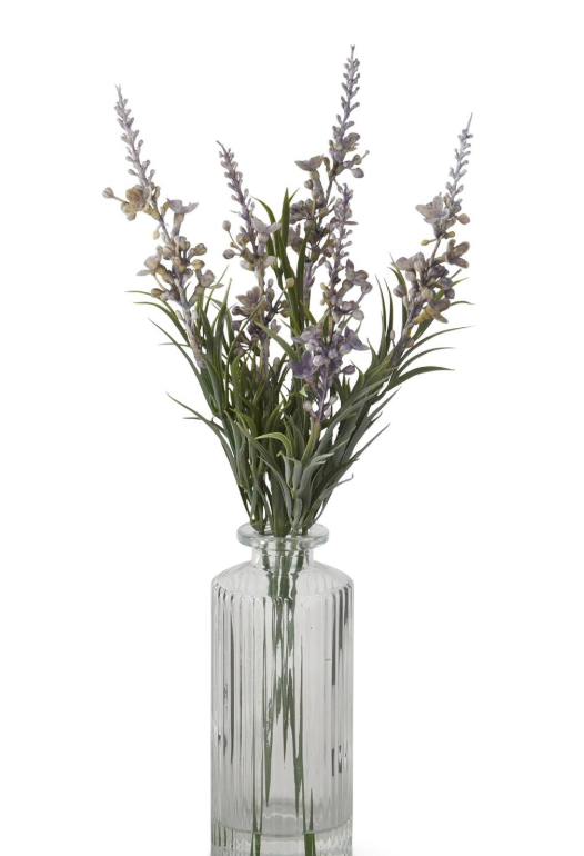 Purple Lavender Premade in Glass Vase w/Faux Water