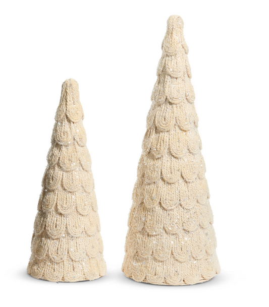 Frosted Cone Rope Trees - S/2