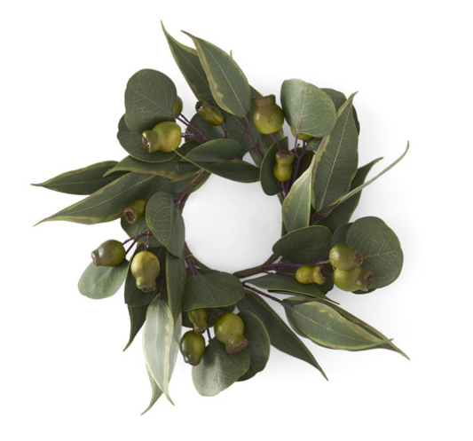 16 Inch Mixed Eucalyptus Candle Ring (4Dia.)
