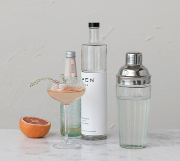 Glass Cocktail Shaker w/ Stainless Steel Top