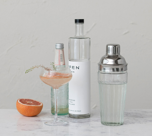 Glass Cocktail Shaker w/ Stainless Steel Top