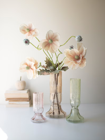 Fluted Glass Vase- Large/Amber