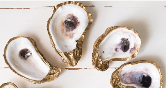 Oyster Jewelry Dish:  Gold