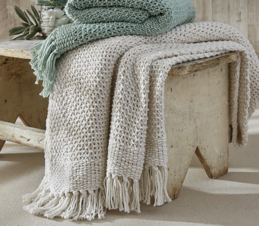 Open Knit Throw - Natural