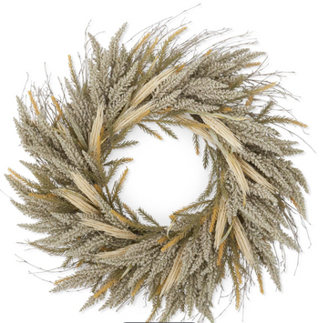 29 Inch Cream Seed Berry & Reed Wreath