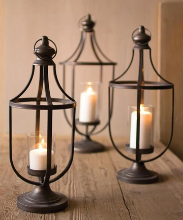 Metal Lantern with Glass Insert - Small