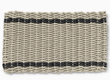 Lobster Rope Doormat - Sand/Black Tailored Stripes