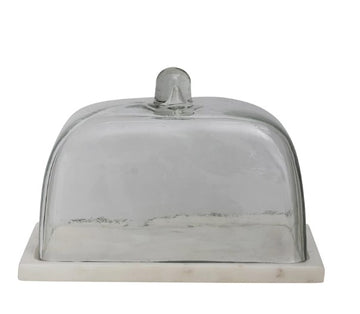 Lg Marble Butter Dish w Cloche