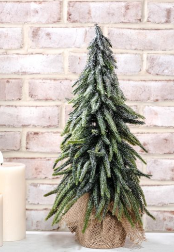 18" Frosted Tree in Burlap