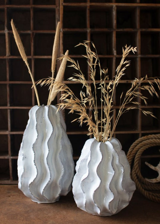 Ceramic Ruffle Vase - Large