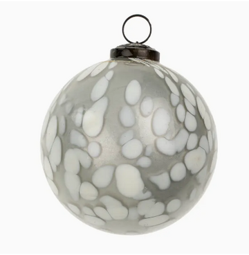 Confetti Glass Ornament- White