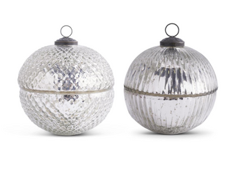 Cranberry Spice Silver Ornament Candle