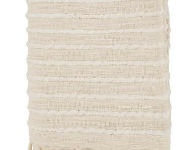 Chunky Stripe Throw - Ivory