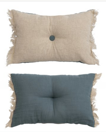 Blue Reversible Lumbar Pillow