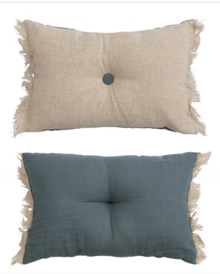 Blue Reversible Lumbar Pillow