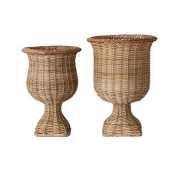 Hand-Woven Rattan Urn - Small