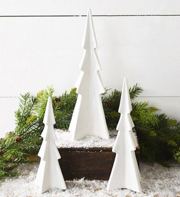 White Ceramic Holiday Tree - Medium