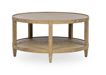 Brady coffee table with cane bottom