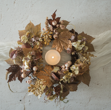 17" Maple Leaf & Berry Candle Ring