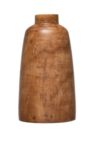 Paulownia Wooden Vase Brown