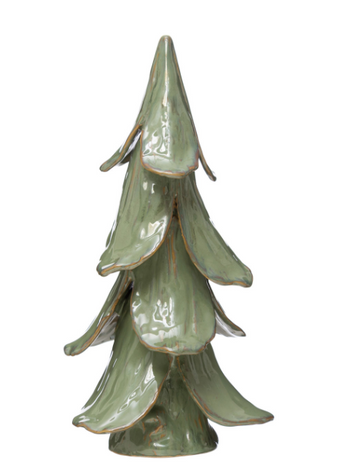 Handmade Stoneware Mint Glazed Tree - Large