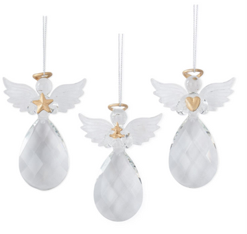 Cut glass angel ornament