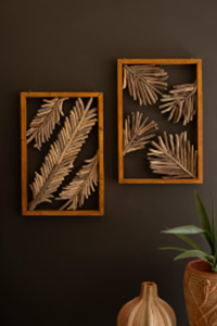 Driftwood Leaves Wall Art - S/2