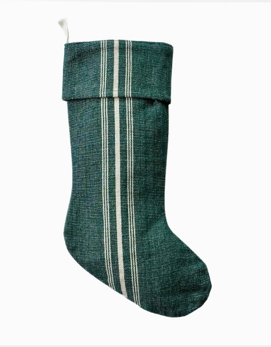 Classic Green Grain Stripe Stocking