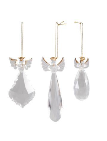 Crystal Angel w halo, Gold Finish