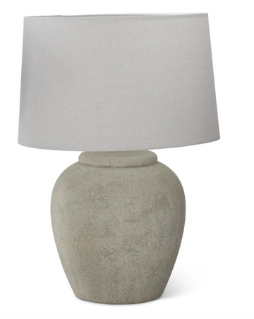 22 Inch Textured Taupe Ceramic Lamp