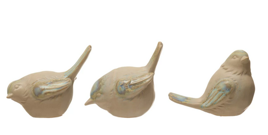 Stoneware Bird, 3 styles-white/blue