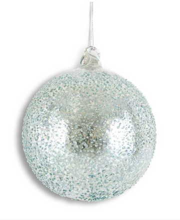 4.75" Light Blue Iced Ornament