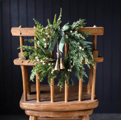 White Plum Berry Norfolk Cypress Real Touch Wreath - 14"