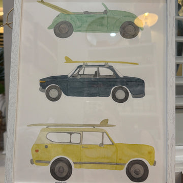 Local Watercolor Surf Stacks w Frame