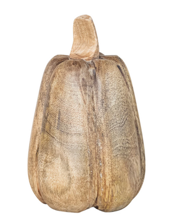 Carved Mango Wood Pumpkin