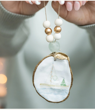 Printed Hues Ornament:  Sailboat