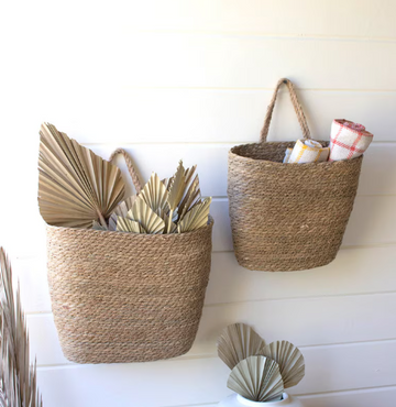 Tall Oval Woven Seagrass Basket - Small