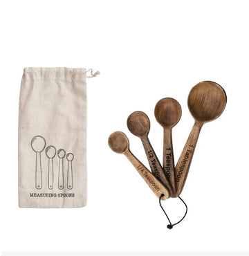 Mango Wood Measuring Spoons - S/4