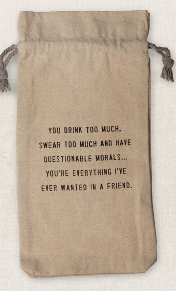 Wanted in a Friend Wine Bag